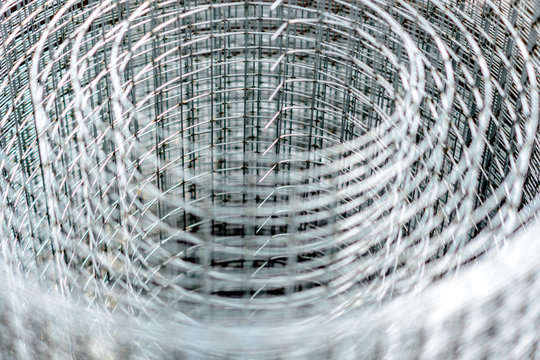 A roll of hardware  metal mesh cloth. Abstract blurred vision
