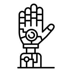 Humanoid hand icon. Outline humanoid hand vector icon for web design isolated on white background