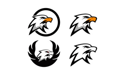 logo set eagle head vector