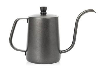 Coffee kettle isolated on white background. Tea kettle with handle. ( Clipping path )