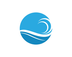 Water Wave symbol and icon Logo Template