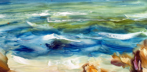 Wave, seaside landscape