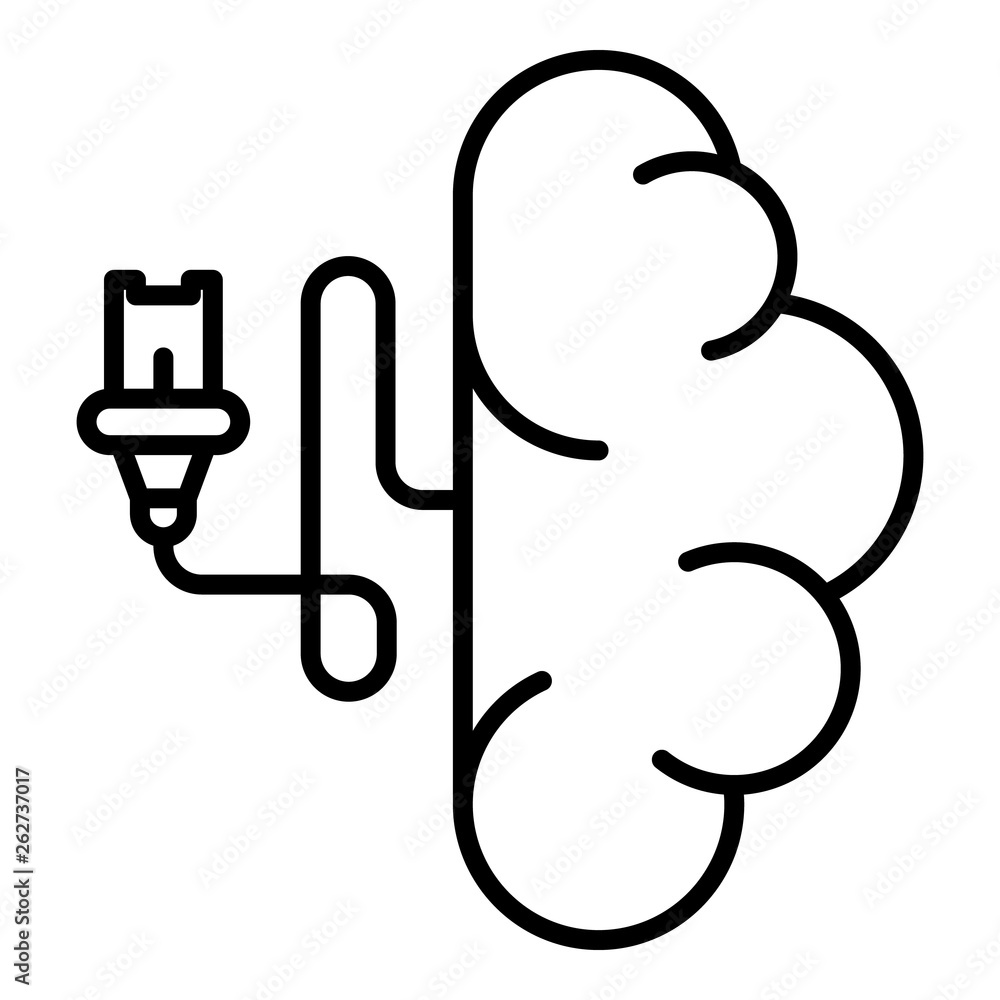 Poster humanoid brain icon. outline humanoid brain vector icon for web design isolated on white background