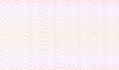 Orange, violet gradient guilloche. Squiggle lines. Waving subtle curves. Vector abstract striped background. Pattern template for watermark, money, banknote, diploma, certificate. EPS10 illustration