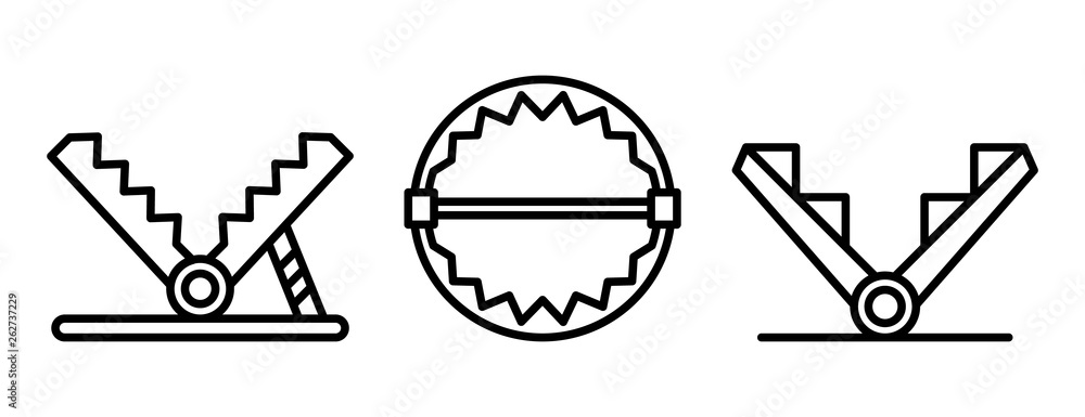 Poster trap icons set. outline set of trap vector icons for web design isolated on white background