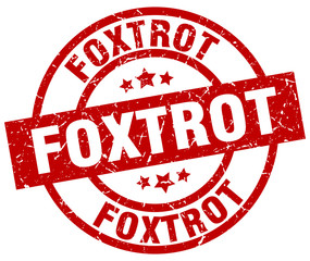 foxtrot round red grunge stamp