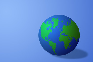 Earth globes on blue background