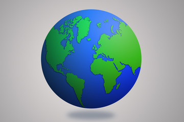 Earth globes isolated on brown background