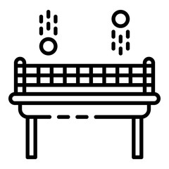 Ping pong game icon. Outline ping pong game vector icon for web design isolated on white background