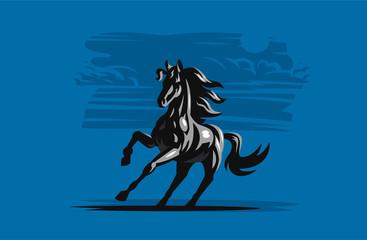 Obraz na płótnie Canvas Horse galloping. Vector illustration.