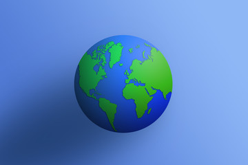 Earth globes on blue background