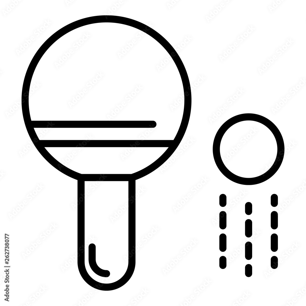 Poster ping pong paddle and ball icon. outline ping pong paddle and ball vector icon for web design isolate