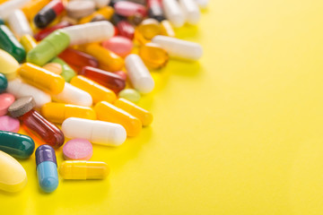 Pile of colored capsule pills