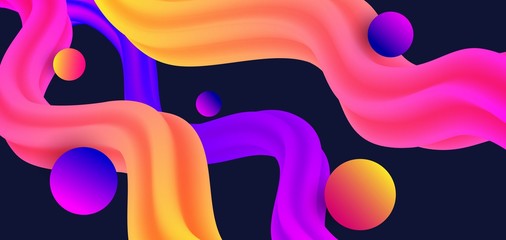 Vector horizontal templates for social media. Abstract fluid 3d background. Creative mockup for business stories: fashion, design, beauty, photographer, blogger.