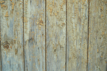 Background of flaky wood. Wooden panels with aged flaky surface