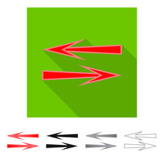 Isolated object of element and arrow icon. Set of element and direction vector icon for stock.