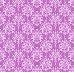 Purple seamless damask wallpaper