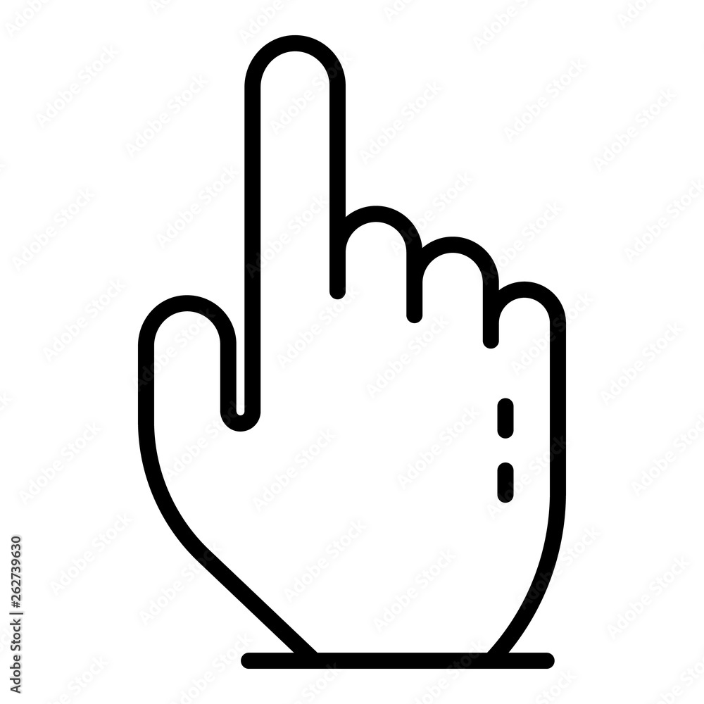 Poster hand click icon. outline hand click vector icon for web design isolated on white background