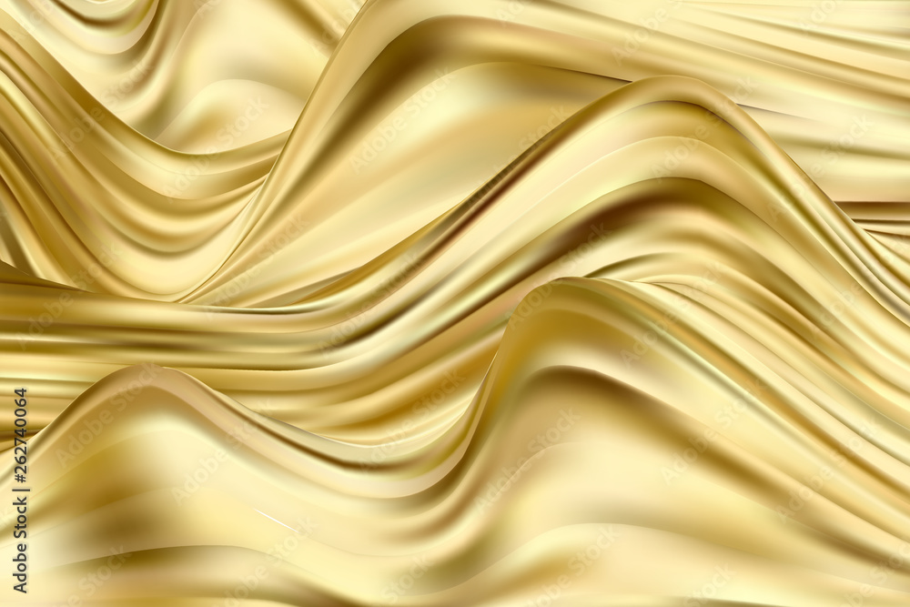 Poster golden wave background. paint streams. vector abstract background