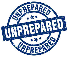 unprepared blue round grunge stamp