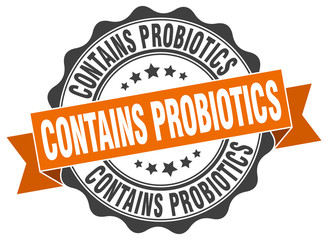 contains probiotics stamp. sign. seal