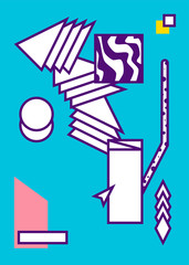 white blue colors geometry abstract background