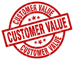 customer value round red grunge stamp
