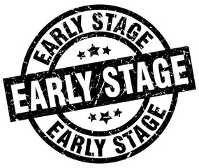 early stage round grunge black stamp