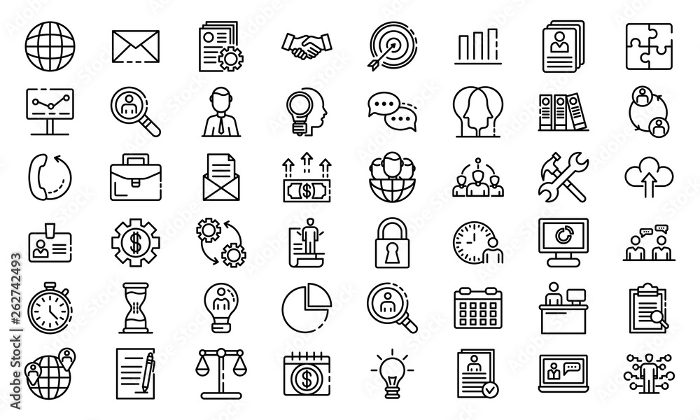 Canvas Prints administrator icons set. outline set of administrator vector icons for web design isolated on white  - Canvas Prints