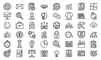 Fototapeta Administrator icons set. Outline set of administrator vector icons for web design isolated on white background obraz