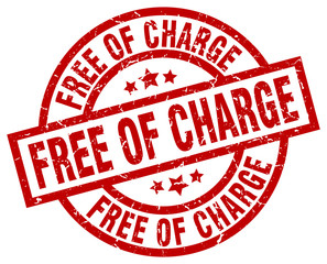 free of charge round red grunge stamp