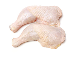 Chicken legs on white background