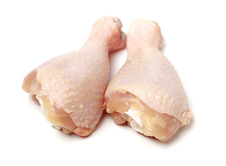 Chicken legs on white background