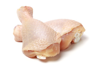 Chicken legs on white background