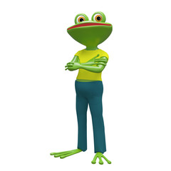 3D Stock Illustration Frog in Yellow T-shirt