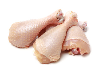Chicken legs on white background