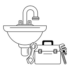 Woman face head silhouette in black and white