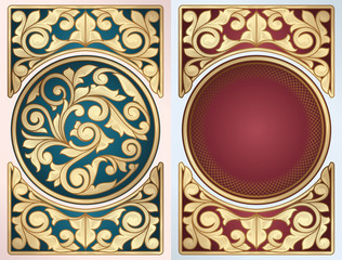 Golden ornate art decorative card