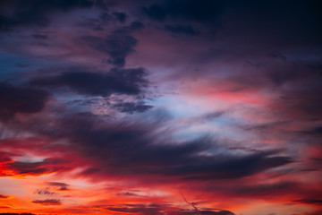 Dramatic sky at sunset