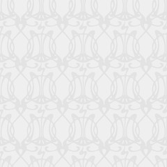 Vector seamless pattern gray floral Art Nouveau style