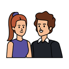 young couple avatars characters