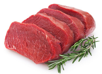 Raw beef on white background - 262746482