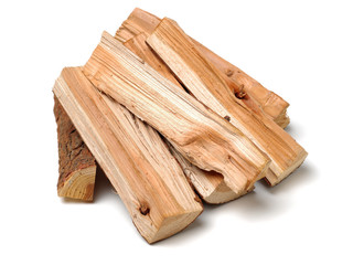 Pile of firewood isolated on a white background