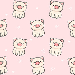 Cute pig Seamless Pattern Background