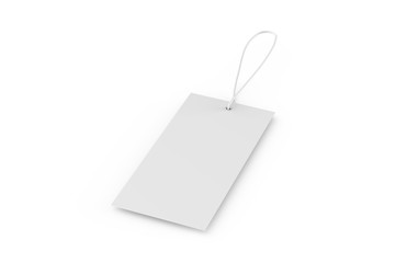 Blank plastic travel number luggage identifier tag, mock up template on isolated white background, 3d illustration
