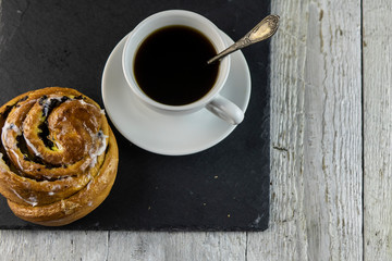 sweet buns on rough stone background