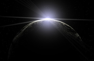 Lens flare, outer space earth, moon, eclipse