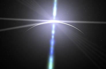 Lens flare, outer space earth, moon, eclipse