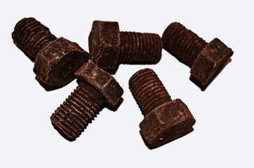 Chocolate figuresof realistic  bolts