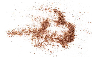 Cinnamon powder, shavings isolated on white background